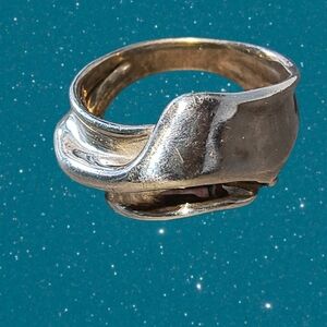 Vintage Hagit Gorali Modernist Design Sterling Silver Ring